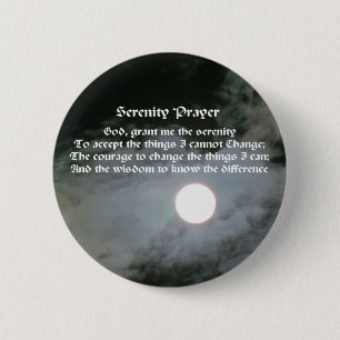 Serenity Prayer Full Moon Inspirational 2 Inch Round Button