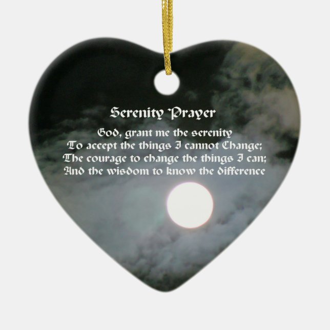 Serenity Prayer Full Moon Inspirational  Ceramic Ornament (Front)