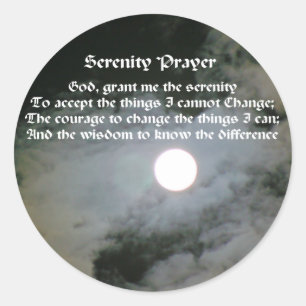 Serenity Prayer Full Moon Inspirational Sticker
