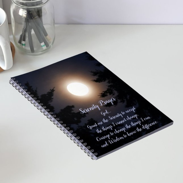 Serenity Prayer Full Moon Rising Notebook (In Situ)