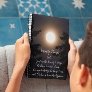 Serenity Prayer Full Moon Rising Notebook