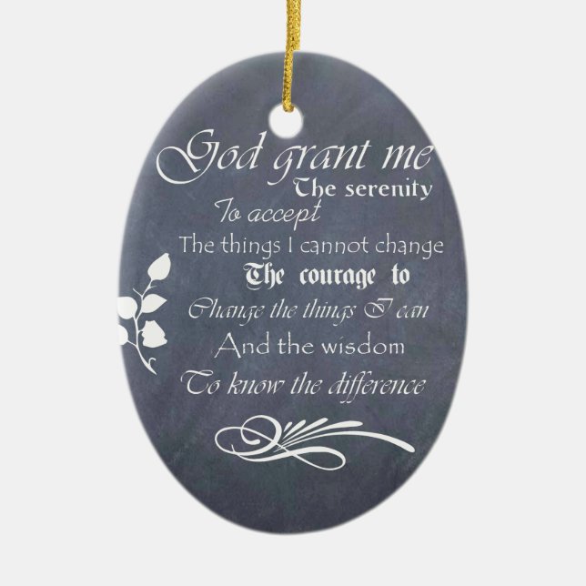 Serenity prayer gift chalkboard retro ceramic ornament (Front)
