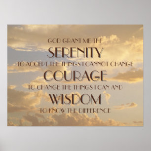 Serenity Prayer Glowing Sky Poster