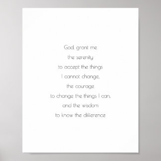 Serenity Prayer, God Included Poster