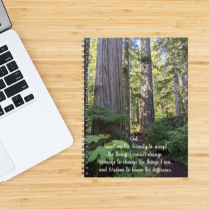 Serenity Prayer Green Forest Notebook