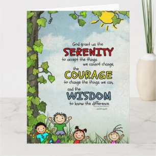 Serenity Prayer: Happy Children, Strength/Recovery Card