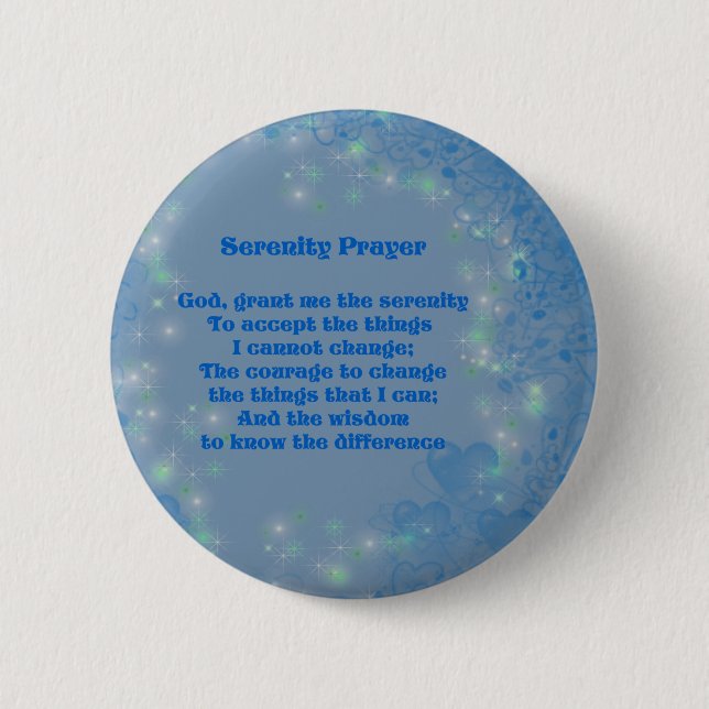 Serenity Prayer Hearts Inspirational  2 Inch Round Button (Front)