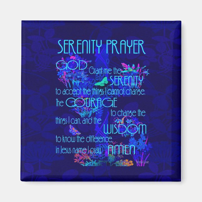 Serenity Prayer in Blue Magnet (Front)