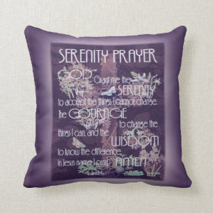 Serenity Prayer in Purple Throw Pillow