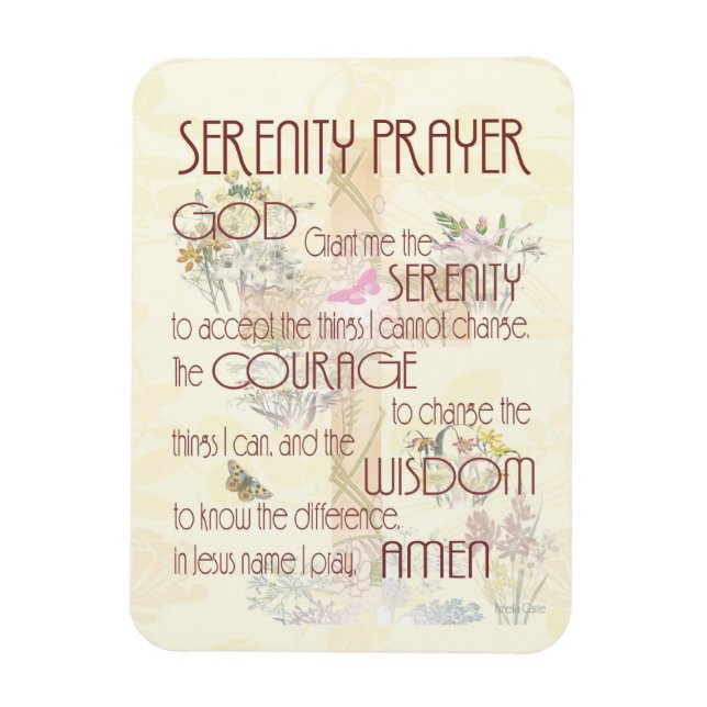 Serenity Prayer in Tan Magnet (Vertical)