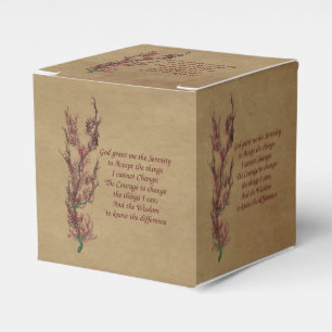 Serenity Prayer Inspirational Floral Favor Box