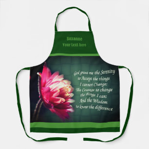 Serenity Prayer Inspirational Flower Personalized Apron