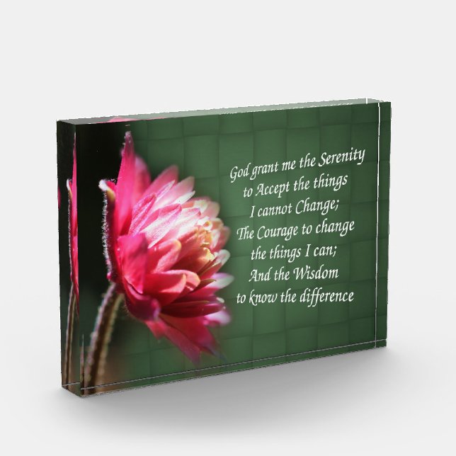 Serenity Prayer Inspirational Flower Photo Block (Left)