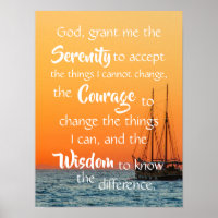 Serenity Prayer Inspirational Ocean Nautical