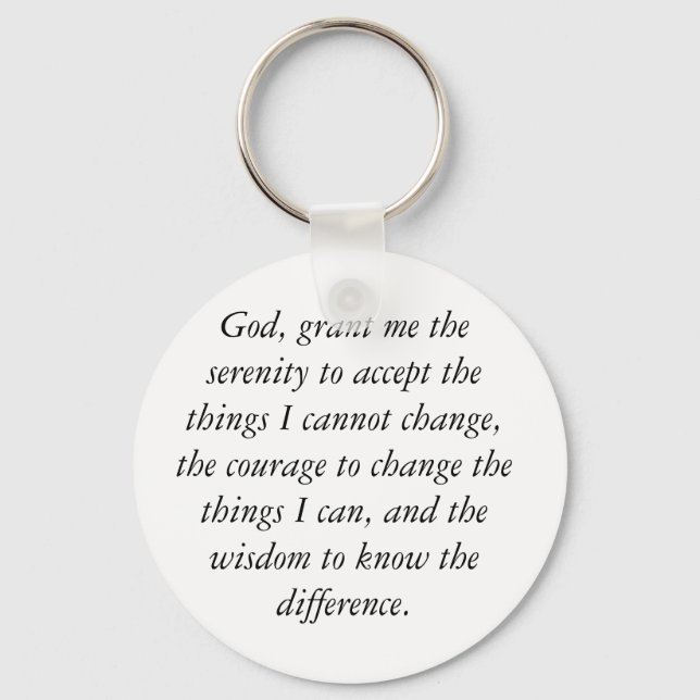 Serenity Prayer Keychain, simple & clean. Keychain (Front)