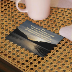 Serenity Prayer Lake Sunset Silhouette Postcard