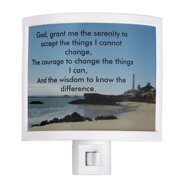 Serenity Prayer Lighthouse Nightlight Nite Lite (Front)