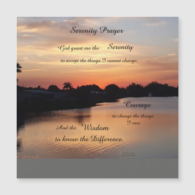 SERENITY PRAYER MAGNETIC CARD (Front)