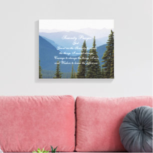 Serenity Prayer Misty Mountains Landscape Canvas Print