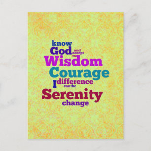 Serenity Prayer mot carte postale