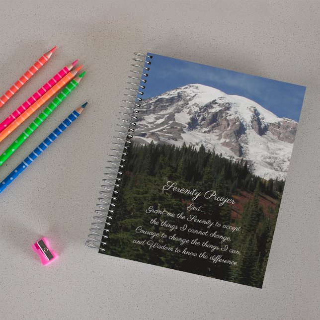 Serenity Prayer Mount Rainier Photo Notebook (In Situ)