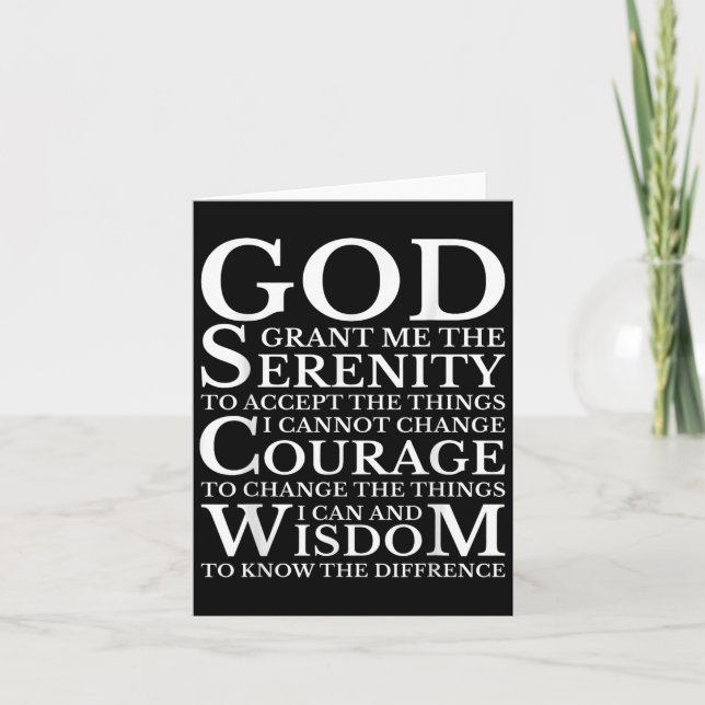 Serenity Prayer Na Aa Sober Recovery  Card (Front)