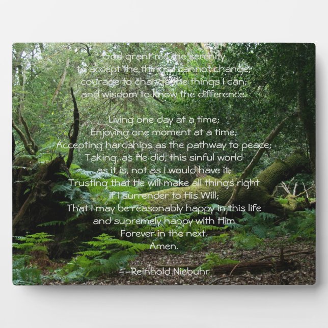 Serenity Prayer Nature Plaque (Front)