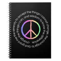 Serenity Prayer Notebook Journal Sober Life