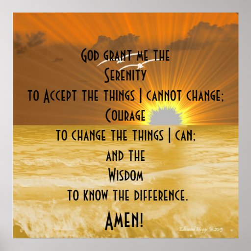 Serenity Prayer Ocean Breeze Posters | Zazzle