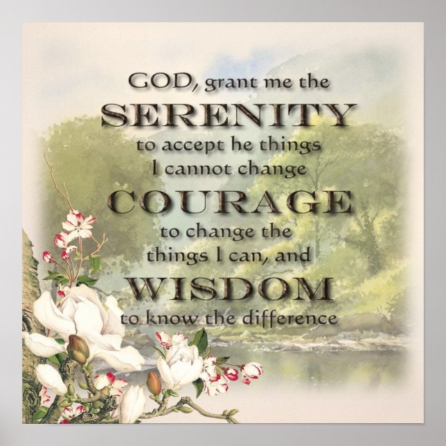 Serenity Prayer on Calming Background Poster (Front)