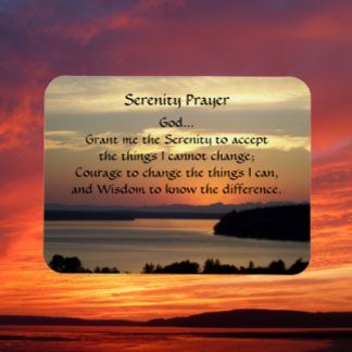 Serenity Prayer Orange Seascape Sunset Magnet