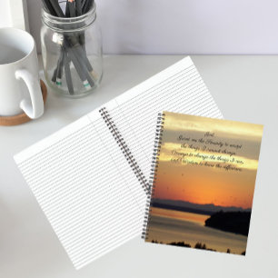 Serenity Prayer Orange Seascape Sunset Photo Notebook