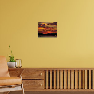 Serenity Prayer Orange Sunset Landscape Poster