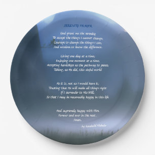 Serenity Prayer Paper Plate