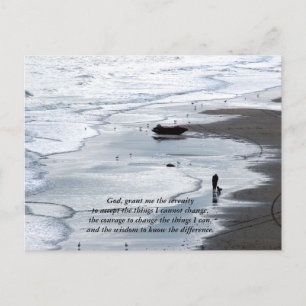 Serenity Prayer _ Peacefull Beach Scene Postcard