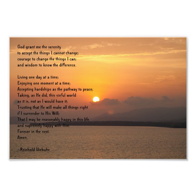 Serenity Prayer Photo Print (Front)