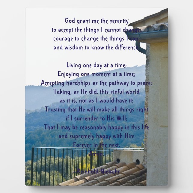 Serenity Prayer Plaque (Front)