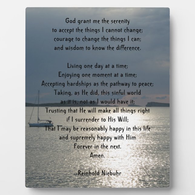 Serenity Prayer Plaque (Front)