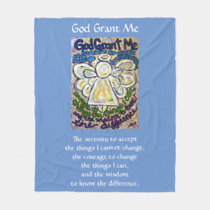 Serenity Prayer Poem Angel Custom Fleece Blankets