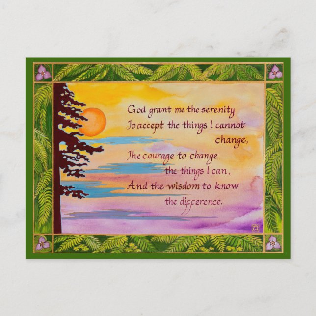 Serenity Prayer post card/note card (Front)