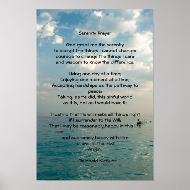 Serenity Prayer Poster (Front)