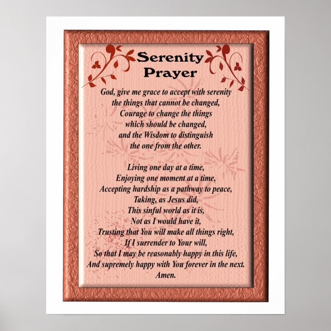 Serenity Prayer poster (Front)