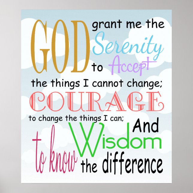Serenity Prayer Poster (Front)