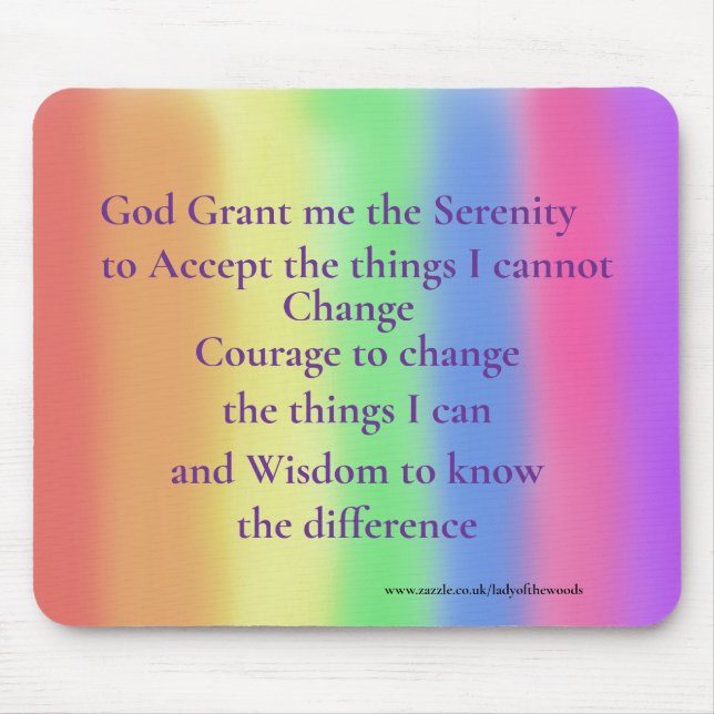 Serenity prayer rainbow mouse mat (Front)