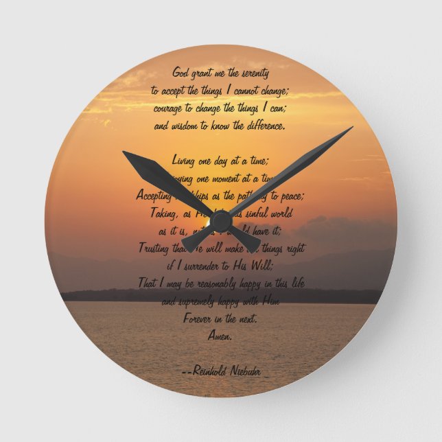 Serenity Prayer Round Clock (Front)