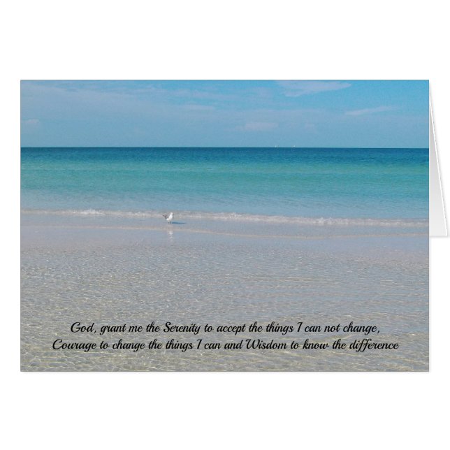 Serenity Prayer Sea Gull an the Beach (Front Horizontal)