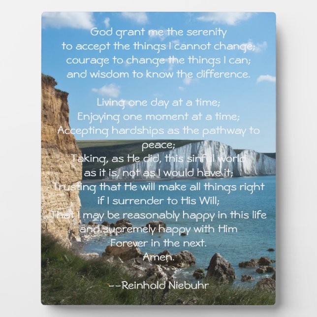 Serenity Prayer Seascape Plaque (Front)