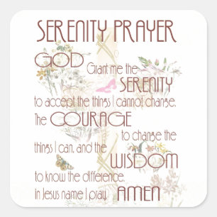 Serenity Prayer Square Sticker