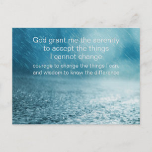 Serenity Prayer - Street with Rain Photograph Postcard