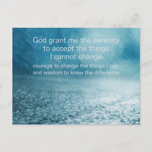 Serenity Prayer - Street with Rain Photograph Postcard (Front)